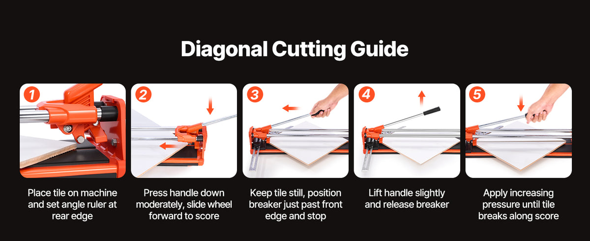 SucceBuy 17-Inch Manual Tile Cutter for Wall & Polished Tiles Double Rails for Precise Cutting Tungsten Carbide Wheel Precise