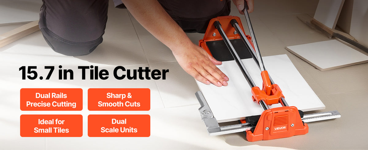 SucceBuy 17-Inch Manual Tile Cutter for Wall & Polished Tiles Double Rails for Precise Cutting Tungsten Carbide Wheel Precise