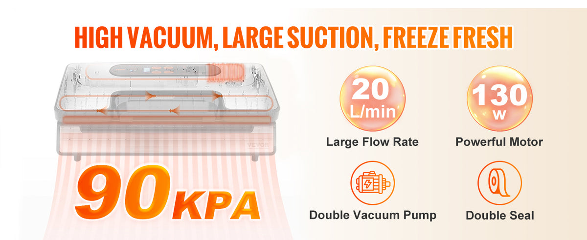 SucceBuy 130W Vacuum Sealer Machine For Fresh Food Packaging